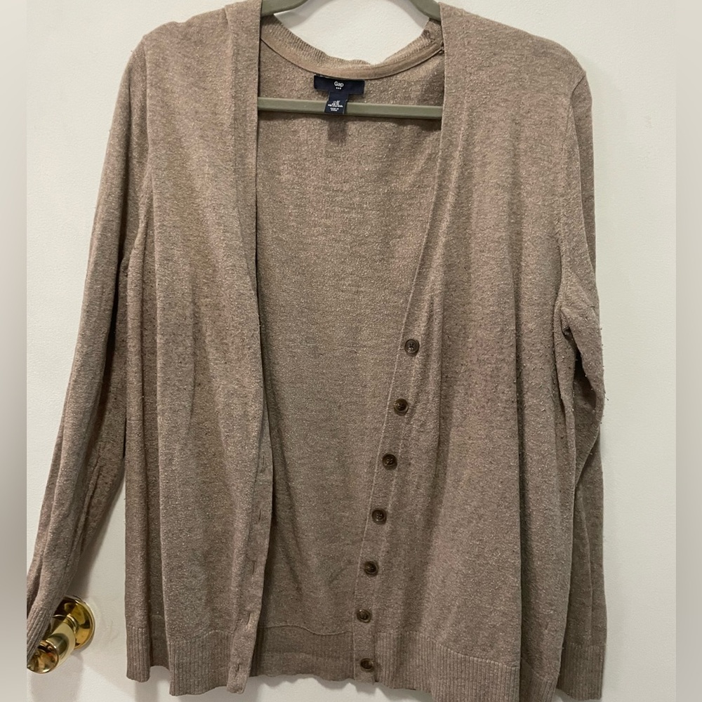 Gap XL sweater cardigan light brown with buttons
